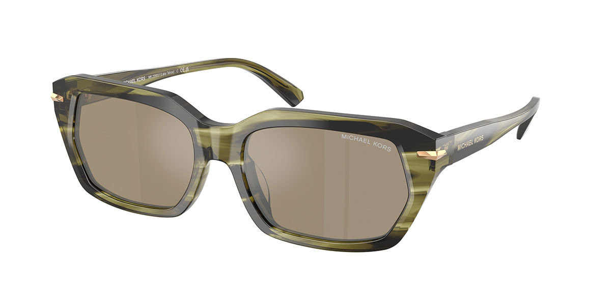 Michael Kors MK2265U LAKE TAHOE 40407I, Green frame, Silver Mirror Brown lenses