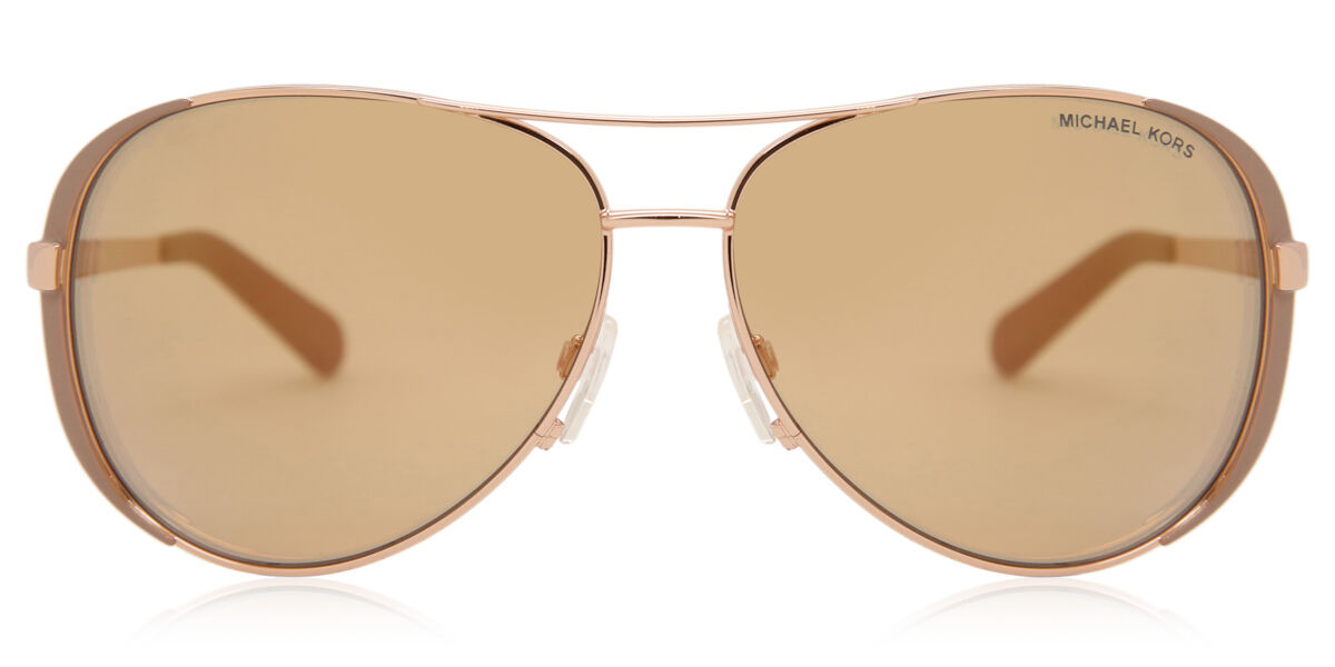 Michael Kors MK5004 CHELSEA 1017R1, Brown frame, Rose Gold Flash Mirror lenses