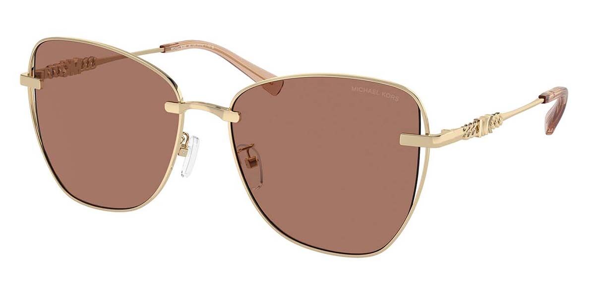 Michael Kors MK1158D BEIJING Asian Fit 101403, Gold frame, Solid Light Brown lenses