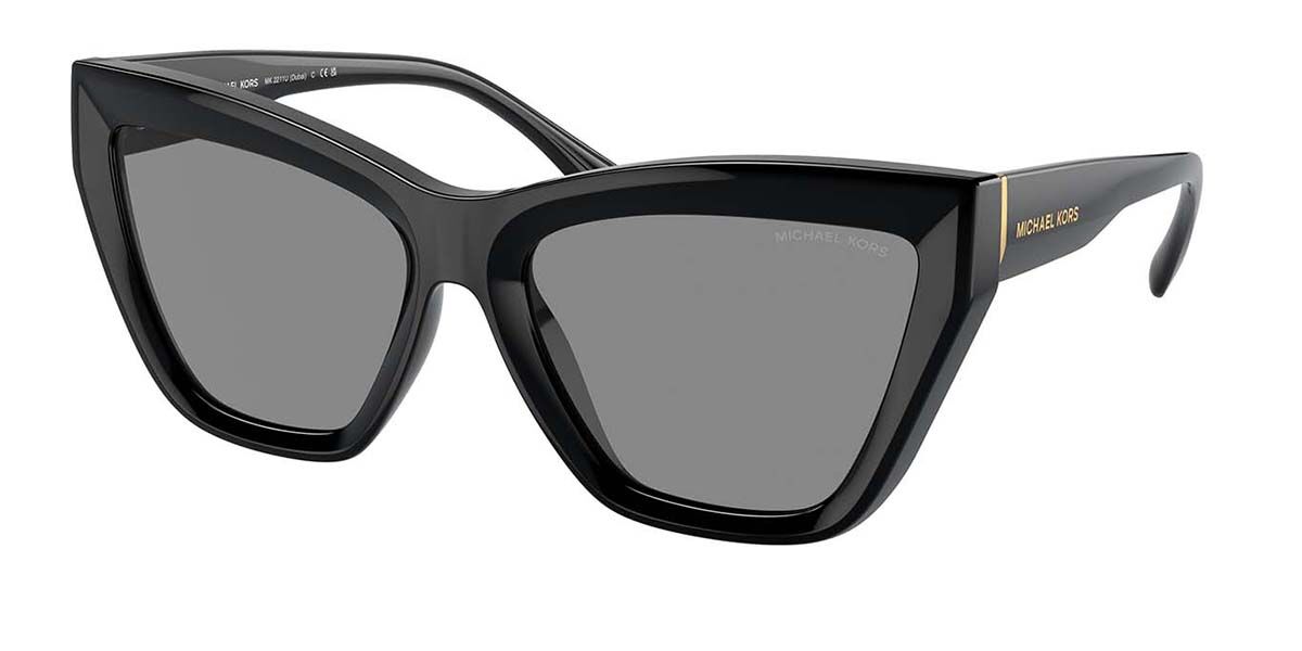 Michael Kors MK2211U DUBAI 30053F, Black frame, Solid Dark Grey lenses