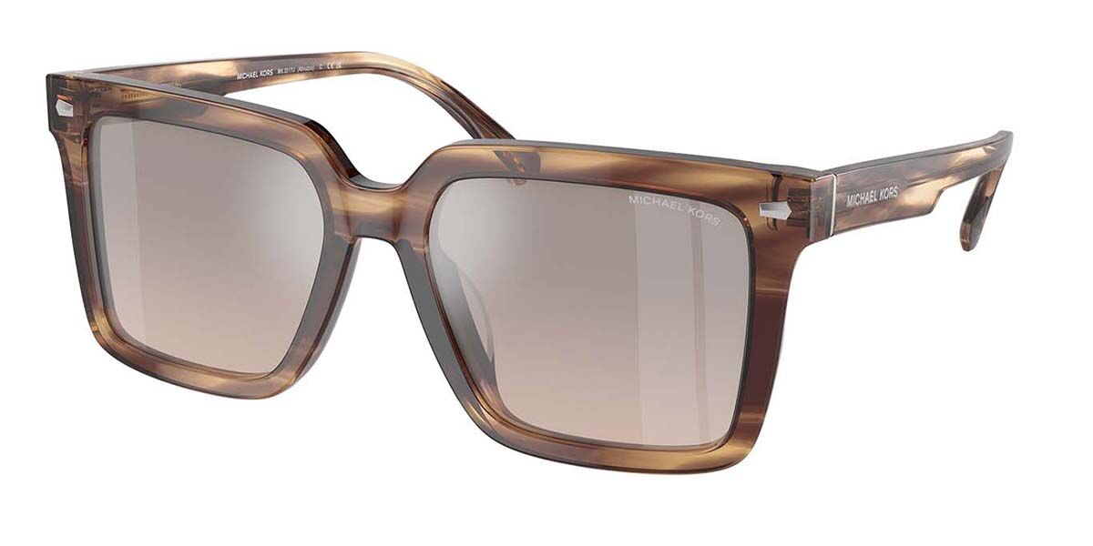Michael Kors MK2217U ABRUZZO 39776I, Brown frame, Brown Grey Mirror lenses