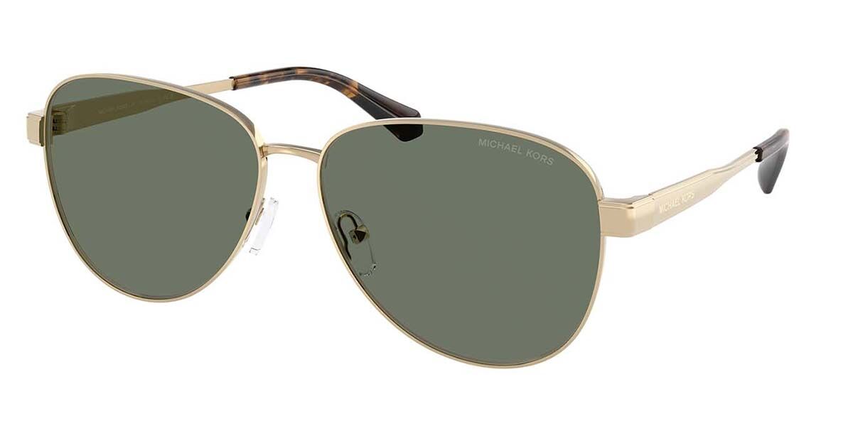 Michael Kors MK1160 BIARRITZ 10143H, Gold frame, Solid Green lenses