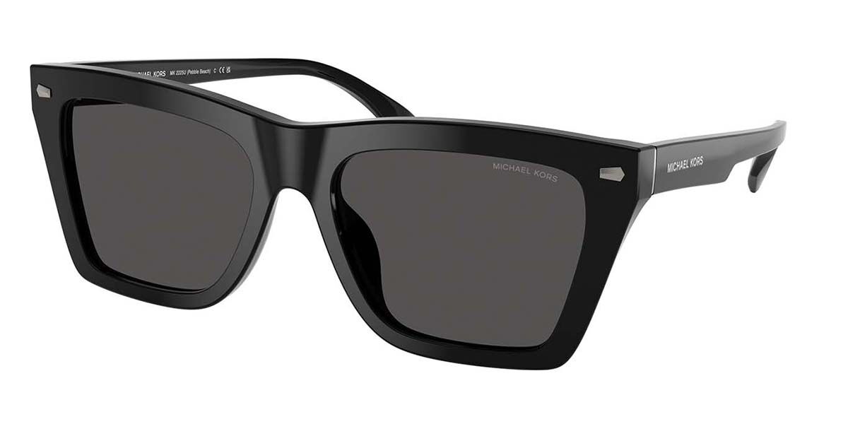 Michael Kors MK2225U PEBBLE BEACH 300587, Black frame, Solid Dark Grey lenses