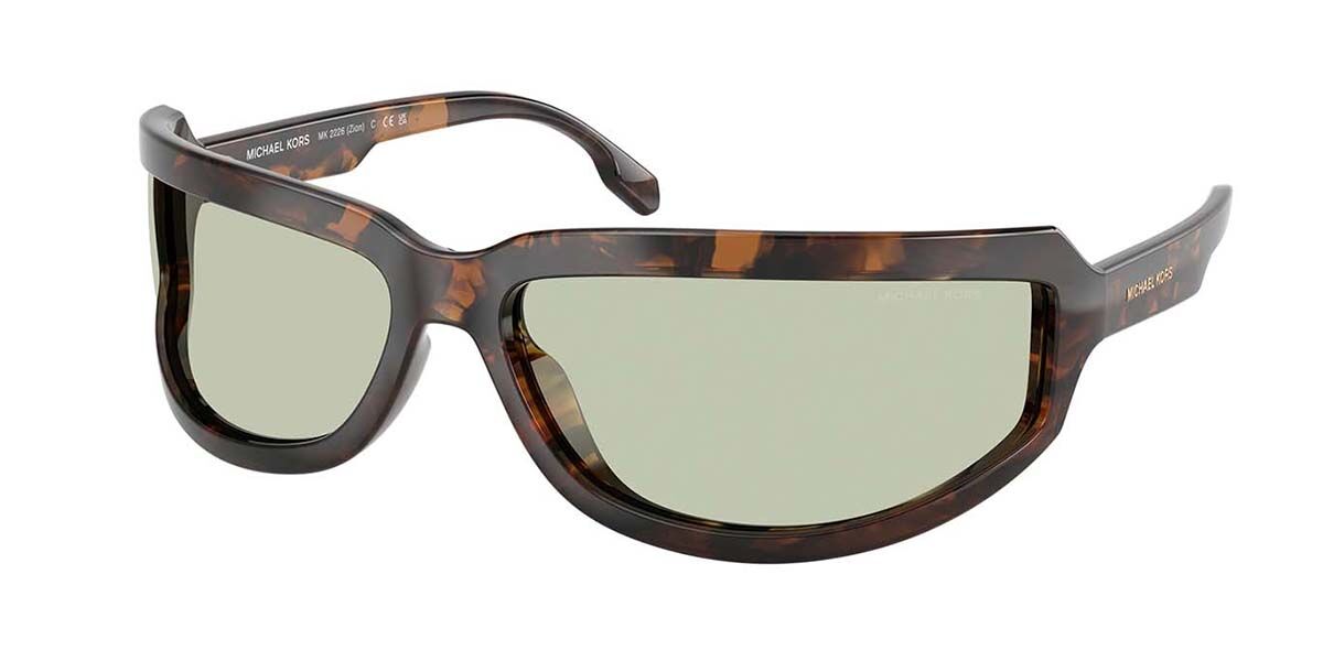 Michael Kors MK2226 ZION 3006/2, Tortoiseshell frame, Solid Green lenses