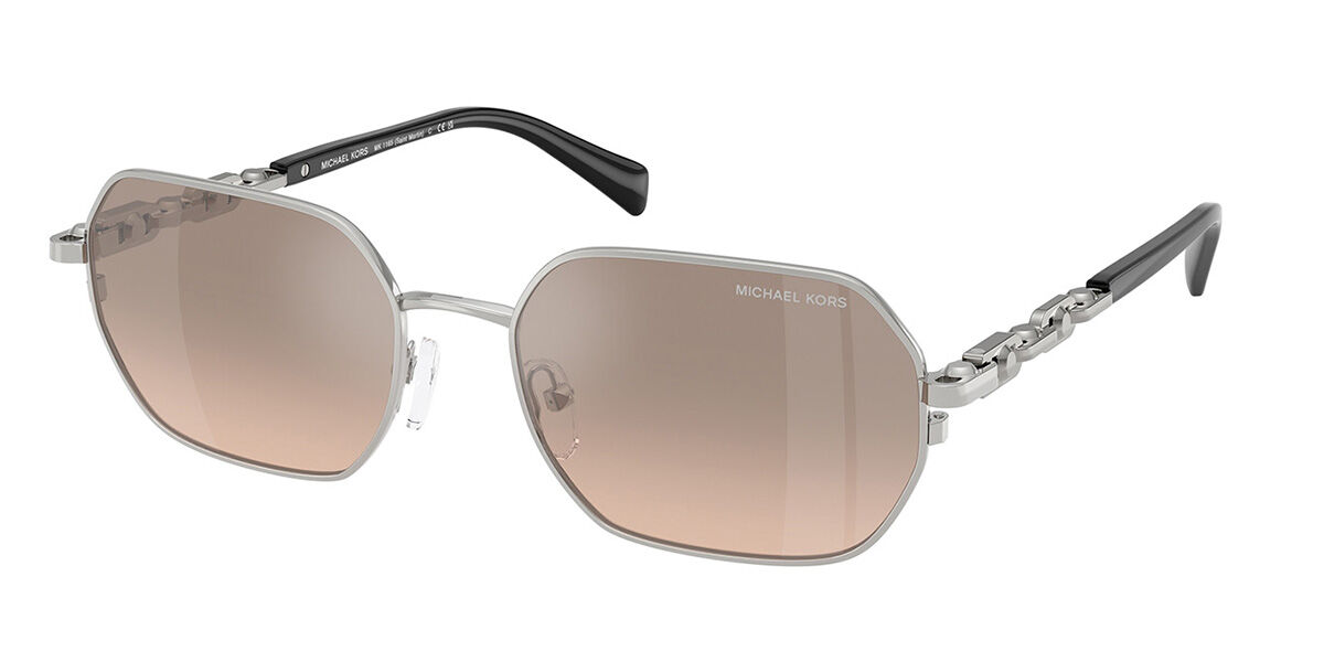 Michael Kors MK1165 SAINT MARTIN 18933D, Silver frame, Gradient Silver Khaki Brown lenses