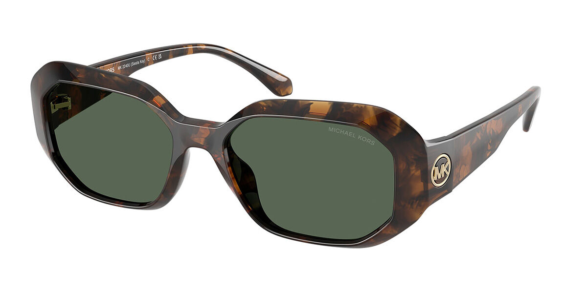 Michael Kors MK2240U SIESTA KEY 300671, Tortoiseshell frame, Solid Green lenses