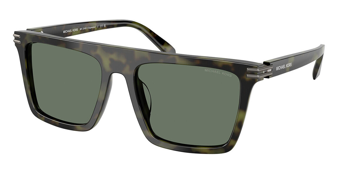 Michael Kors MK2249U EDGEWATER 37053H, Tortoiseshell frame, Solid Green lenses