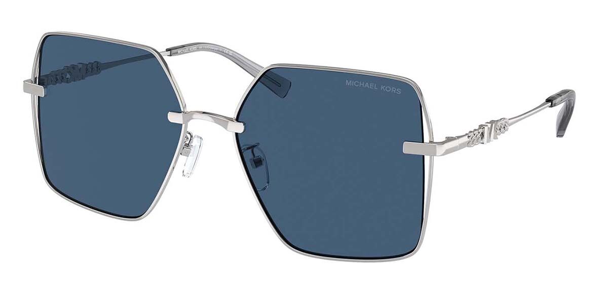 Michael Kors MK1157D SANYA Asian Fit 18938G, Silver frame, Solid Blue lenses