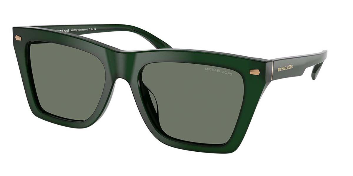 Michael Kors MK2225U PEBBLE BEACH 40083H, Green frame, Solid Green lenses