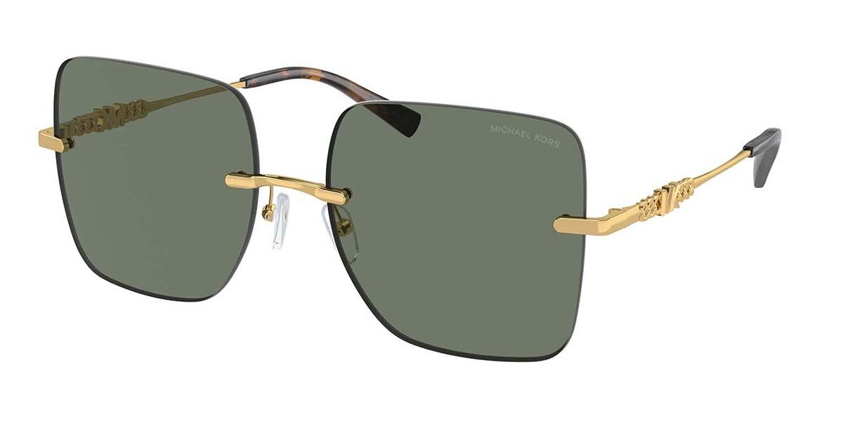 Michael Kors MK1150 QUEBEC 18963H, Gold frame, Solid Green lenses