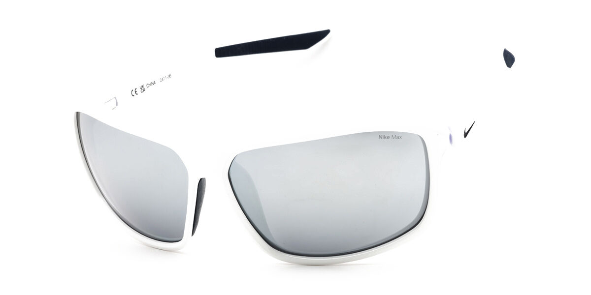 Nike PREMIER STRIDE IB3286X 100, White frame, Chrome Silver Mirror lenses