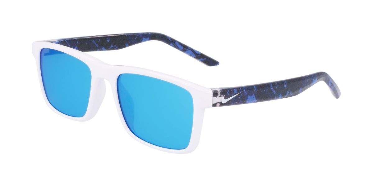 Nike CHEER M DZ7381 100, White frame, Blue Mirror lenses