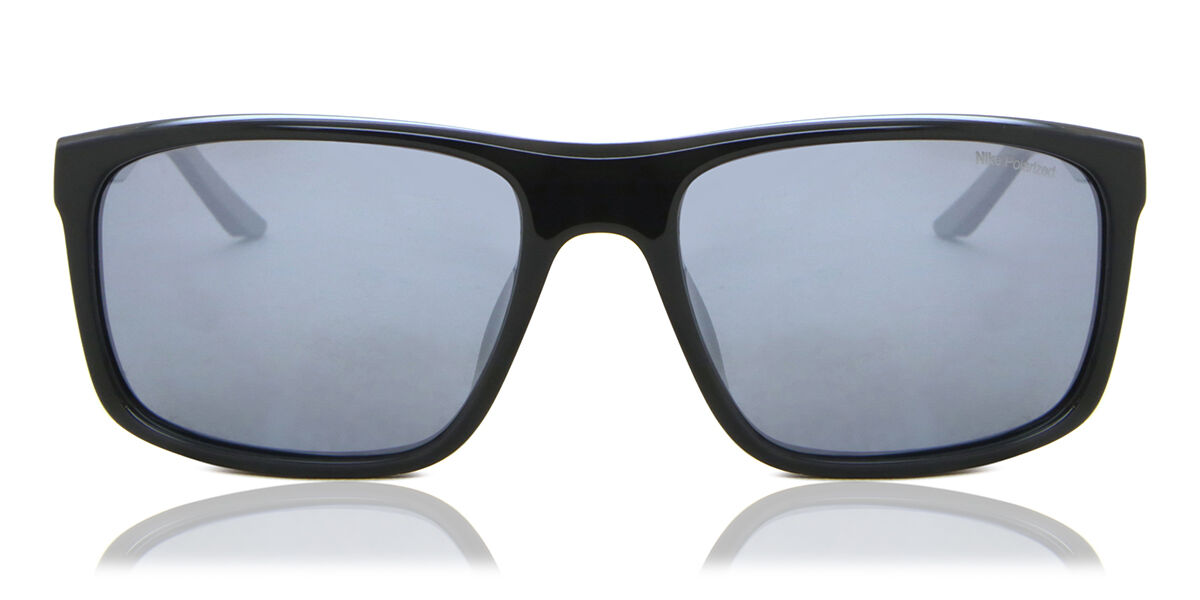 Nike FIRE L P FD1819 Polarized 010, Black frame, Silver Flash Mirror lenses