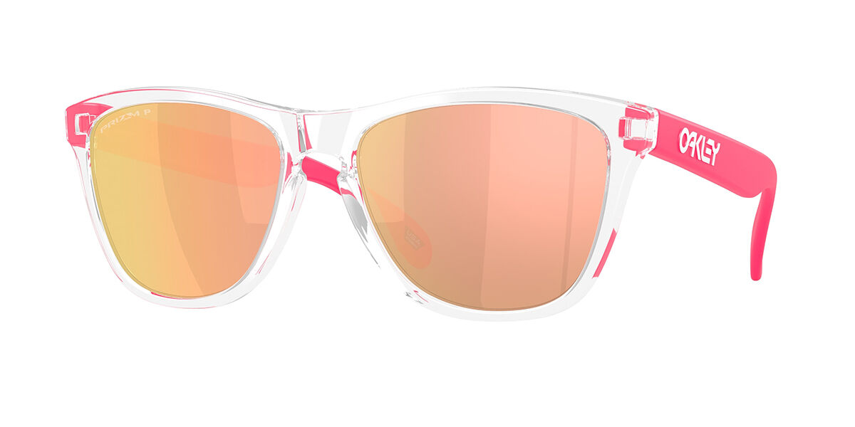 Oakley OO9245 FROGSKINS Asian Fit Polarized 9245F1, Clear frame, Prizm Rose Gold Mirror Polarized lenses