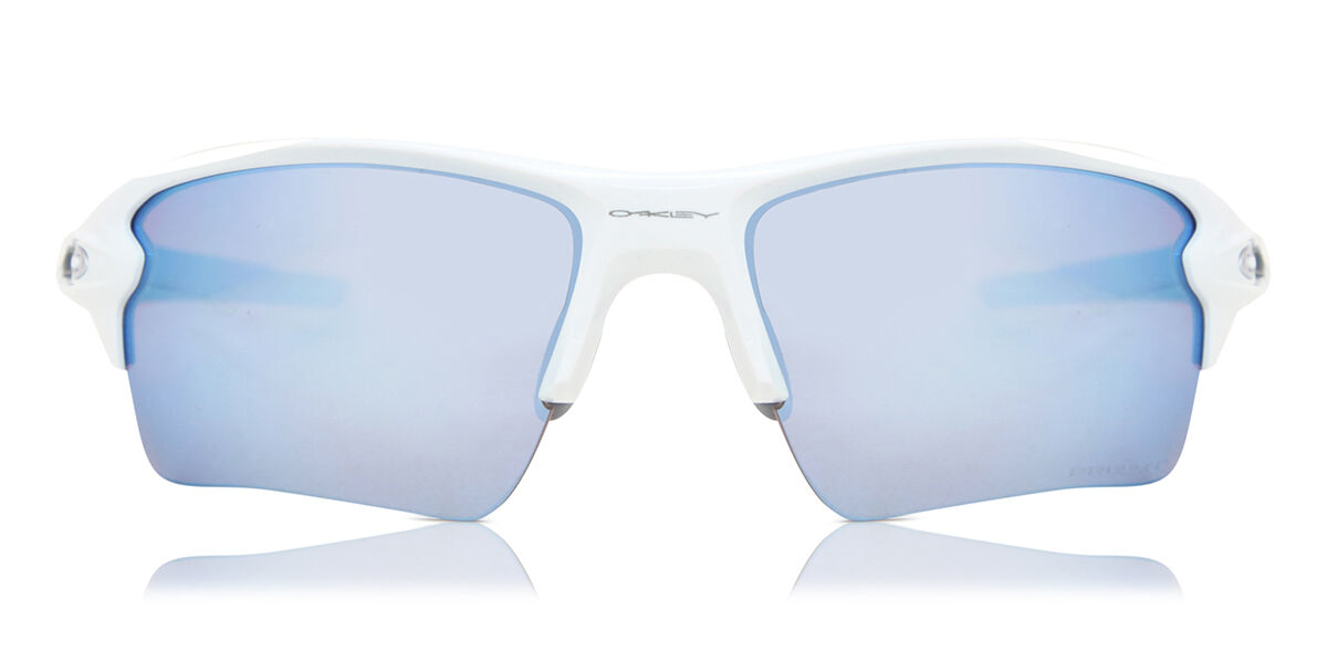 Oakley OO9188 FLAK 2.0 XL Polarized 918882, White frame, Prizm™ Deep Water Blue lenses