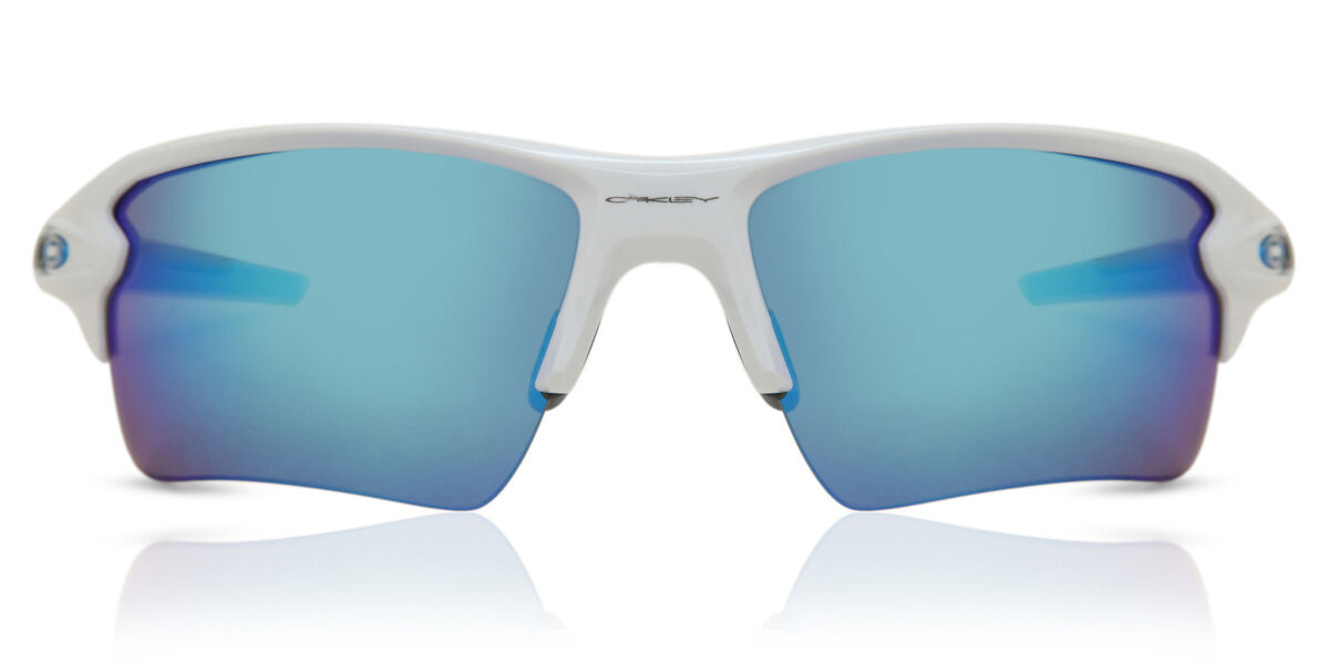 Oakley OO9188 FLAK 2.0 XL 918894, White frame, Prizm™ Sapphire Blue Mirror lenses