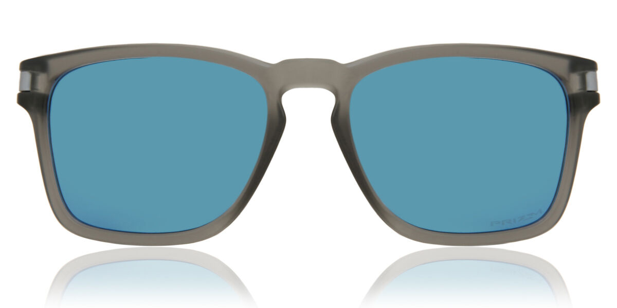 Oakley OO9358 LATCH SQUARED Asian Fit 935812, Grey frame, Prizm™ Sapphire Blue Mirror lenses