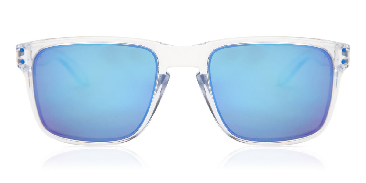 Oakley OO9417 HOLBROOK XL Polarized 941707, Clear frame, Prizm™ Sapphire Blue Mirror lenses