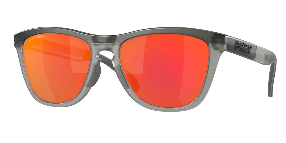 Oakley OO9284A FROGSKINS RANGE Asian Fit 928401, Grey frame, Prizm™ Ruby Red Mirror lenses
