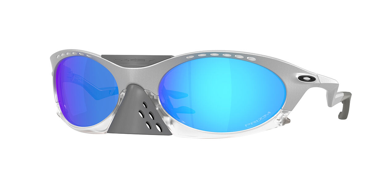 Oakley OO9437 PLANTARIS 943713, Silver frame, Prizm Sapphire Mirror lenses