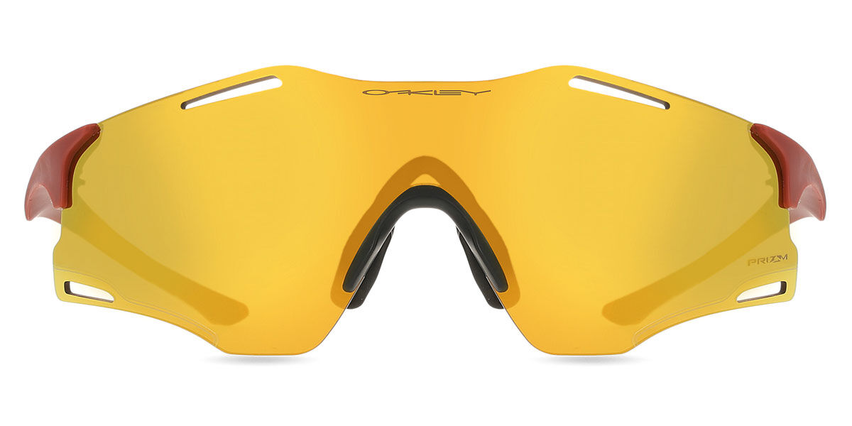 Oakley OO9512D CYBR ZERO Asian Fit 951203, Red frame, Prizm 24K Gold Mirror lenses