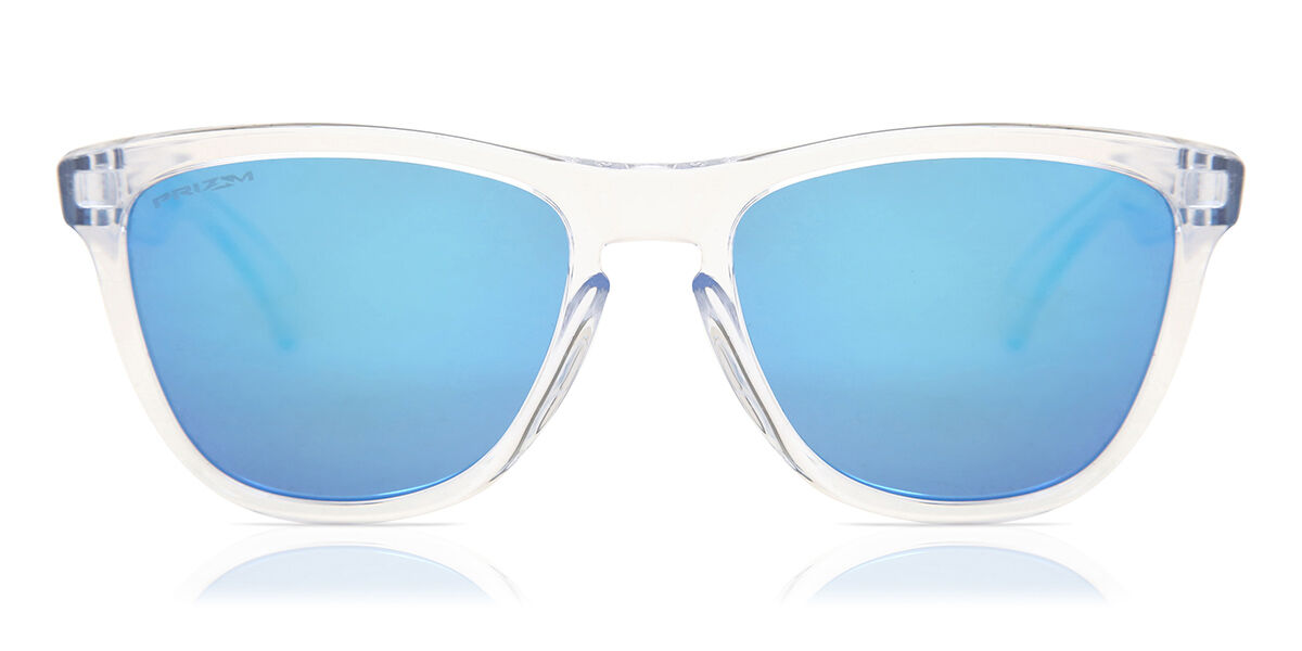 Oakley OO9013 FROGSKINS 9013D0, Clear frame, Prizm™ Sapphire Blue Mirror lenses