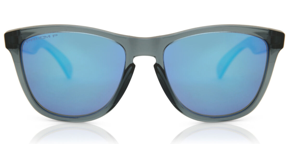 Oakley OO9013 FROGSKINS Polarized 9013F6, Clear frame, Prizm™ Sapphire Blue Mirror lenses