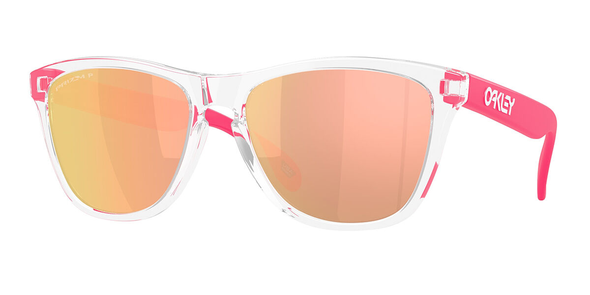 Oakley OO9013 FROGSKINS Polarized 9013M9, Clear frame, Prizm Rose Gold Mirror Polarized lenses