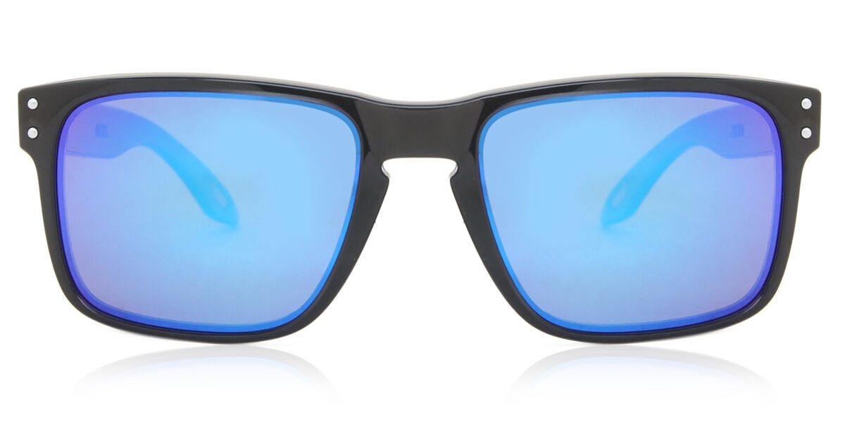 Oakley OO9102 HOLBROOK Polarized 9102W7, Black frame, Prizm™ Sapphire Blue Mirror lenses