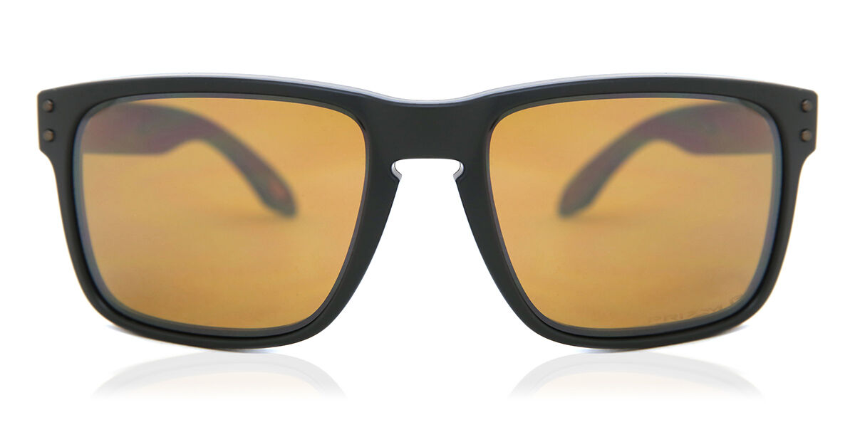 Oakley OO9102 HOLBROOK Polarized 9102D7, Black frame, Prizm™ Tungsten Brown Mirror lenses