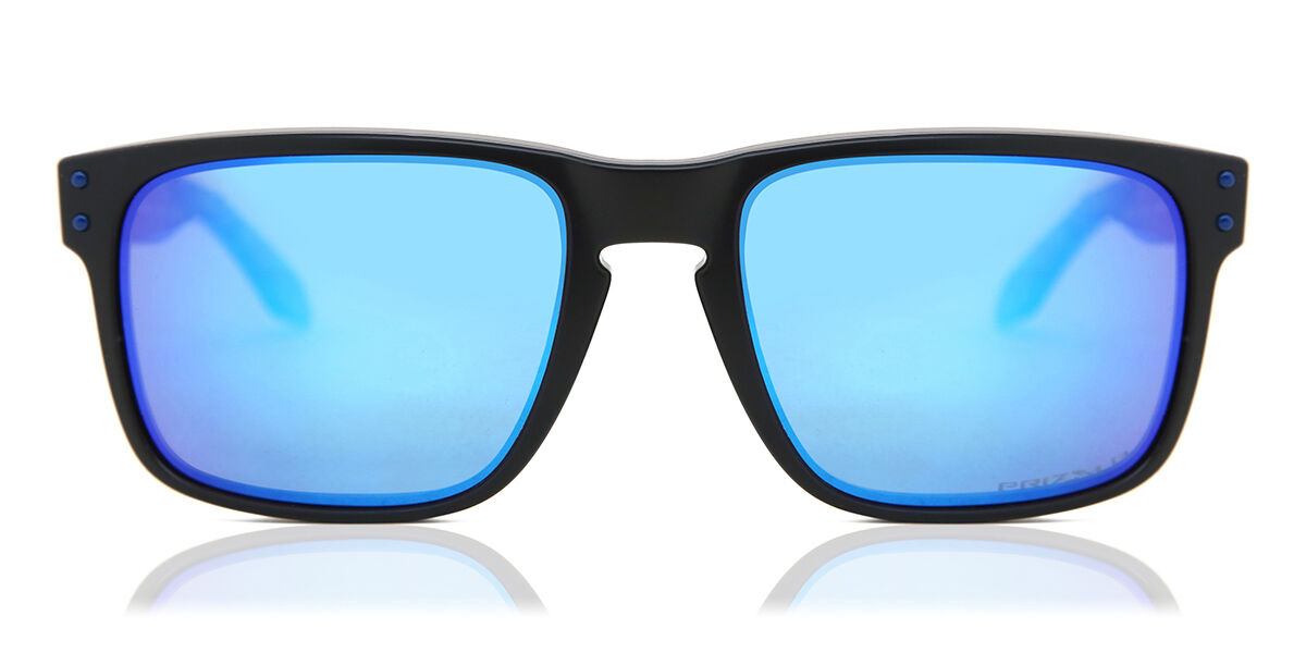 Oakley OO9102 HOLBROOK Polarized 9102H0, Black frame, Prizm™ Sapphire Blue Mirror lenses