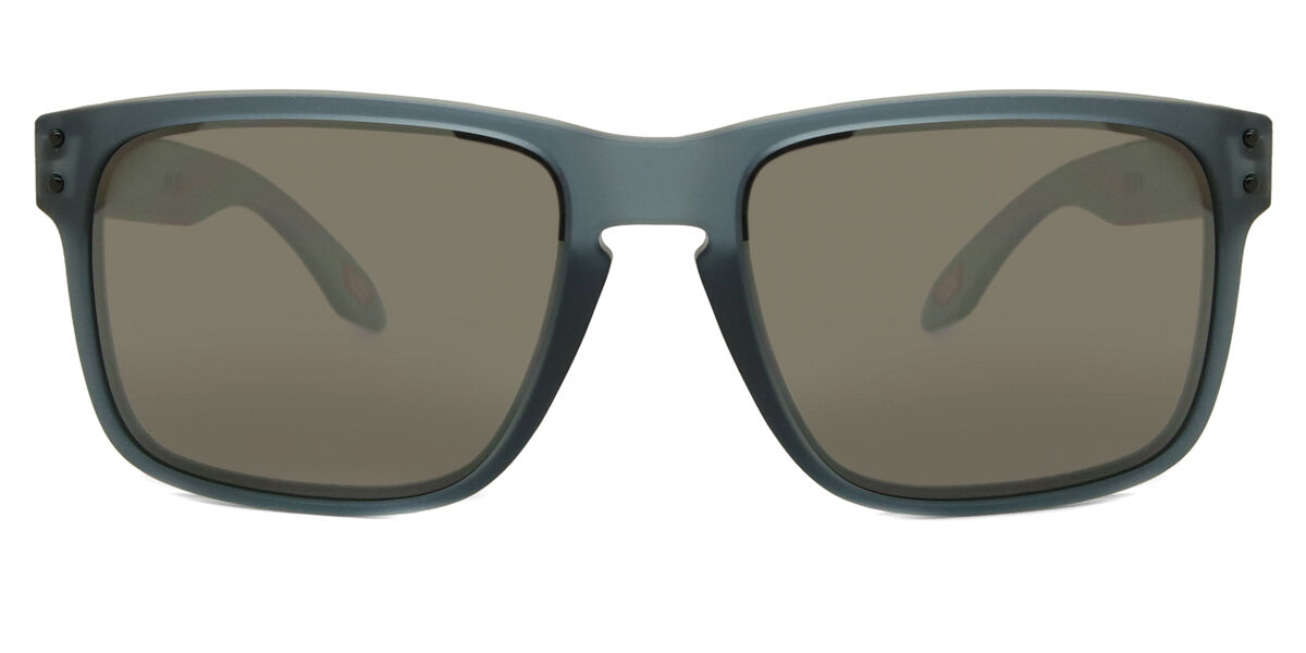 Oakley OO9102 HOLBROOK Polarized 9102Z4, Clear frame, Prizm™ Black Mirror Polarized lenses