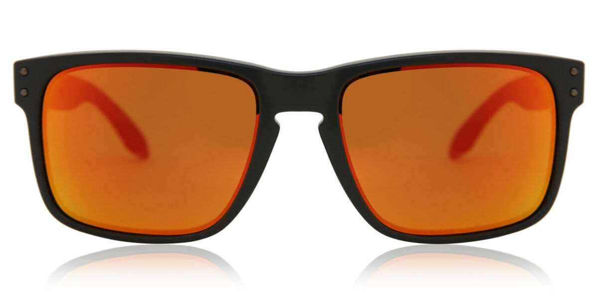Oakley OO9102 HOLBROOK 9102E2, Black frame, Prizm Ruby Mirror lenses