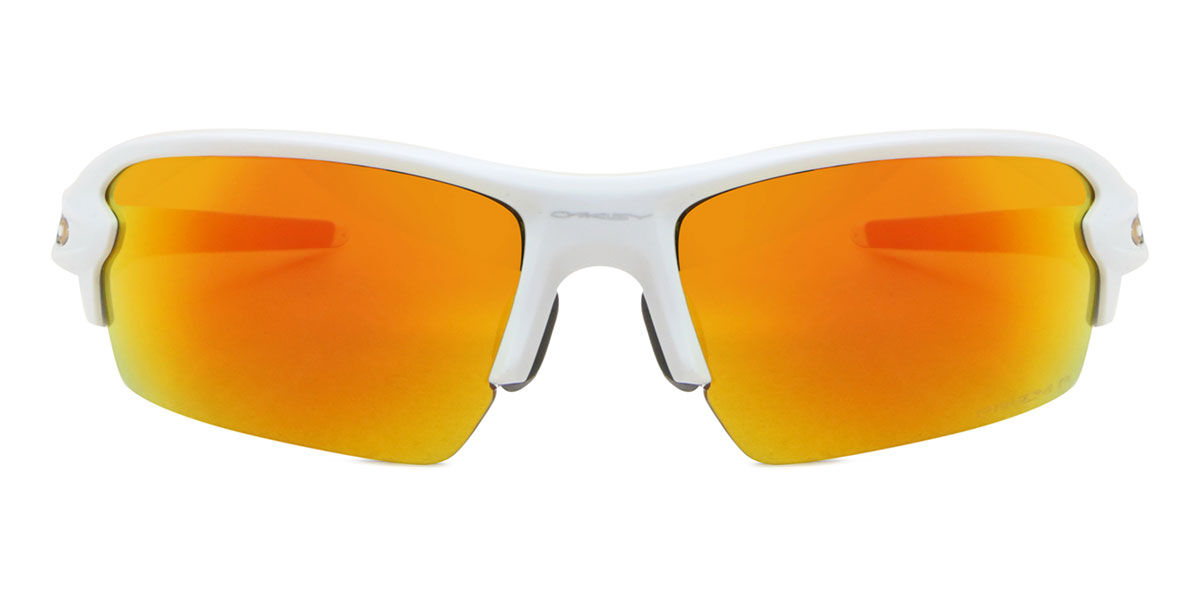 Oakley OO9271 FLAK 2.0 Asian Fit Polarized 927153, White frame, Prizm Ruby Polarized lenses