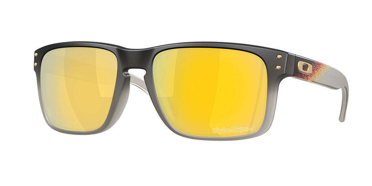 Oakley OO9102 HOLBROOK Polarized 9102AH, Black frame, Prizm 24K Mirror Polarized lenses