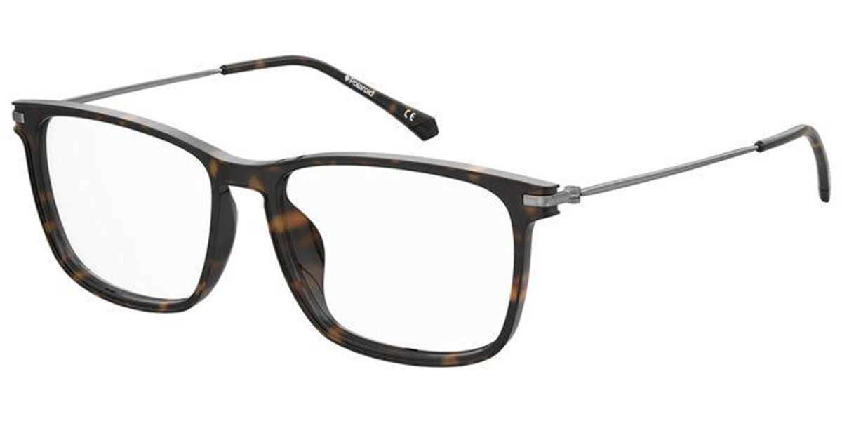 Polaroid PLD D412/F Asian Fit 086 Men's Eyeglasses Tortoiseshell Size 55 (Frame Only) - Blue Light Block Available