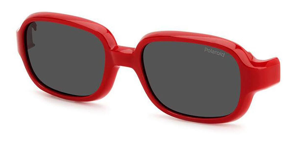 Polaroid PLD K003 CL-ON Clip-On Only Kids Polarized C9A/M9, Red frame, Grey lenses