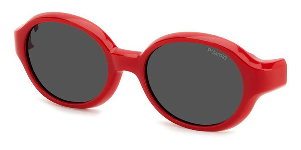 Polaroid PLD K004 CL-ON Clip-On Only Kids Polarized C9A/M9, Red frame, Grey lenses
