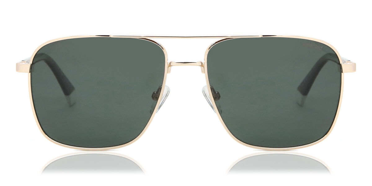 Polaroid PLD 4128/S/X J5G/UC, Gold frame, Green lenses