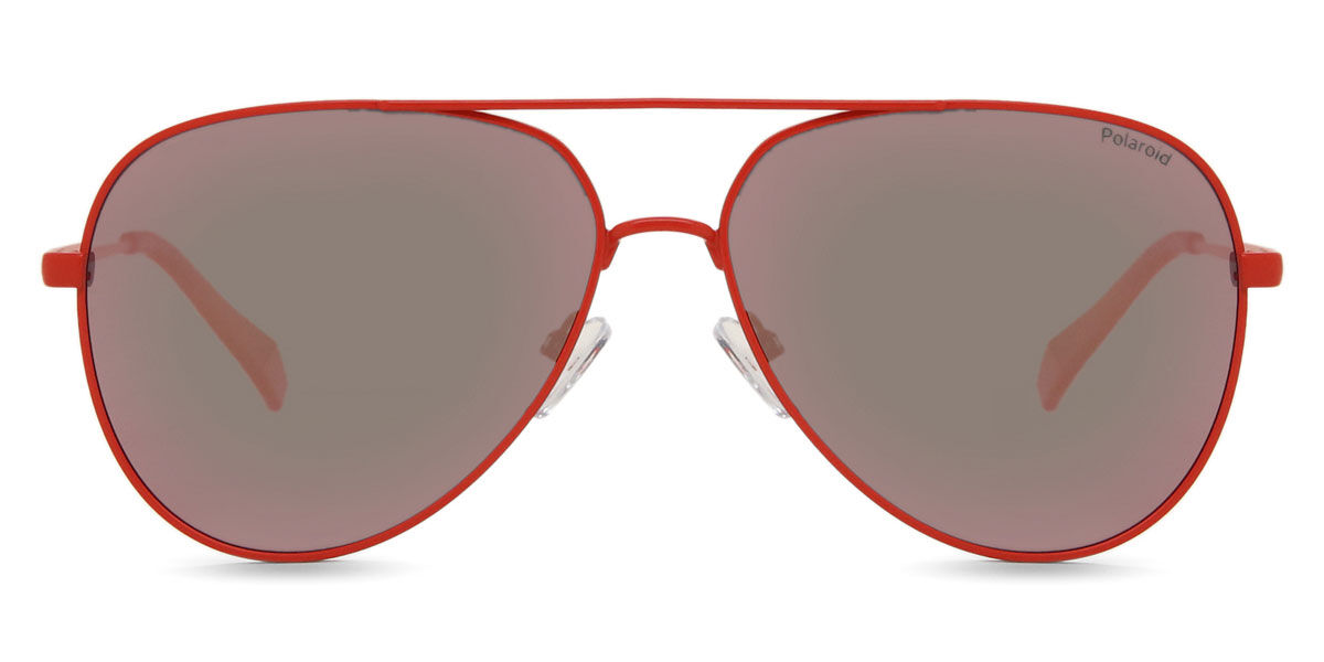 Polaroid PLD 6187/S Polarized C9A/JQ, Red frame, Brown Grey Mirror lenses