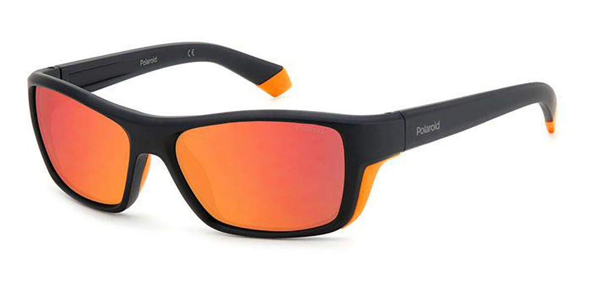 Polaroid PLD 7046/S 2M5/OZ, Black frame, Orange Red lenses