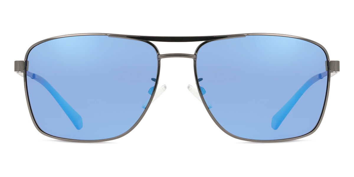 Polaroid PLD 2136/G/S/X Asian Fit KJ1/5X, Gunmetal frame, Blue Mirror lenses