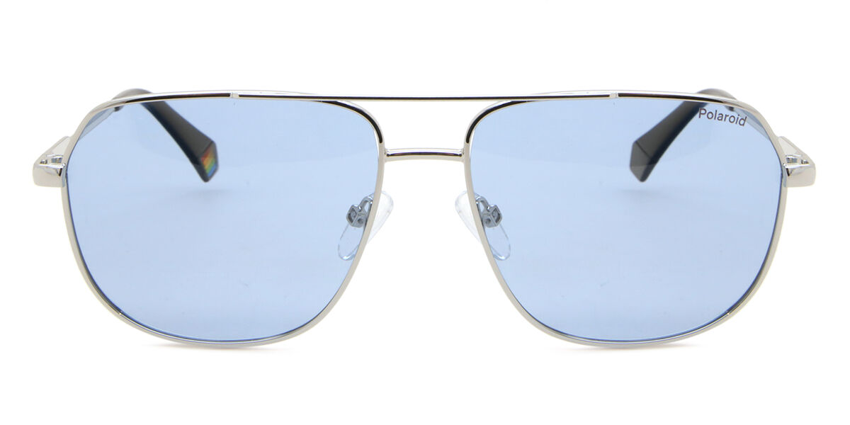 Polaroid PLD 6195/S/X Polarized 010/C3, Silver frame, Blue lenses