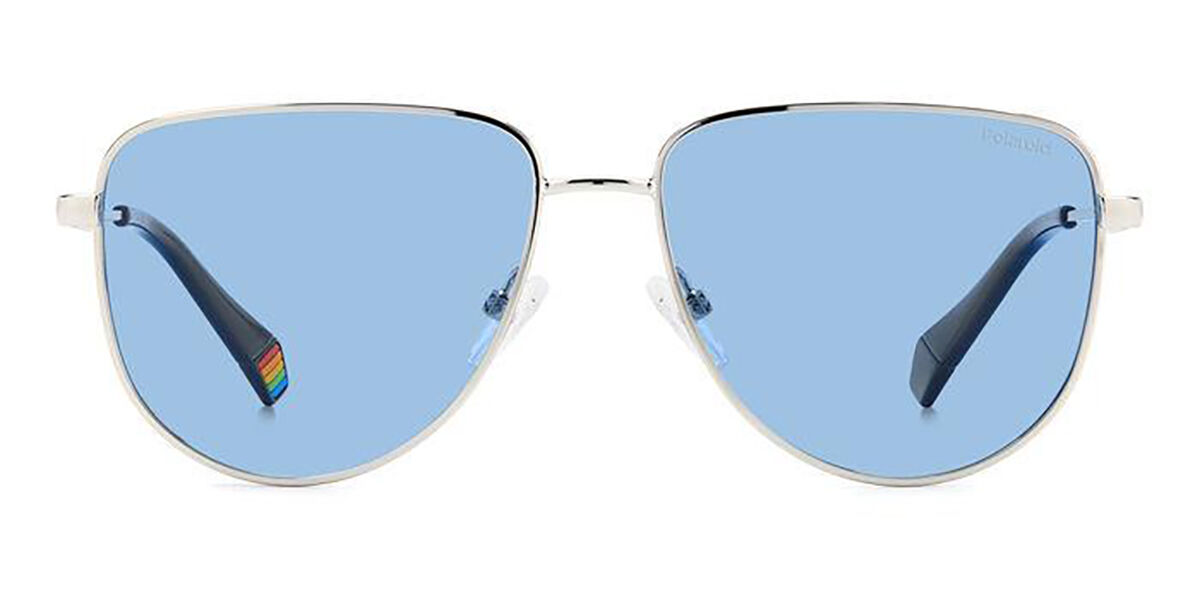 Polaroid PLD 6196/S/X Polarized 010/C3, Silver frame, Blue lenses