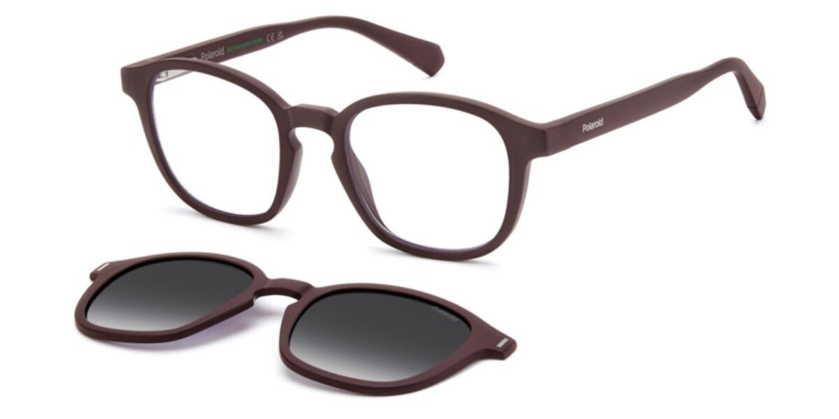 Polaroid PLD 6203/CS with Clip-on 7BL/WJ, Burgundy frame