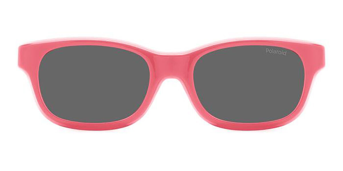 Polaroid PLD K006 CL-ON Kids Clip-on Only Polarized 35J/M9, Pink frame, Grey lenses