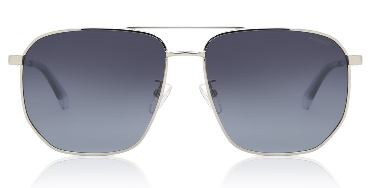 Polaroid PLD 4141/G/S/X Asian Fit Polarized 010/WJ, Silver frame, Gradient Grey lenses