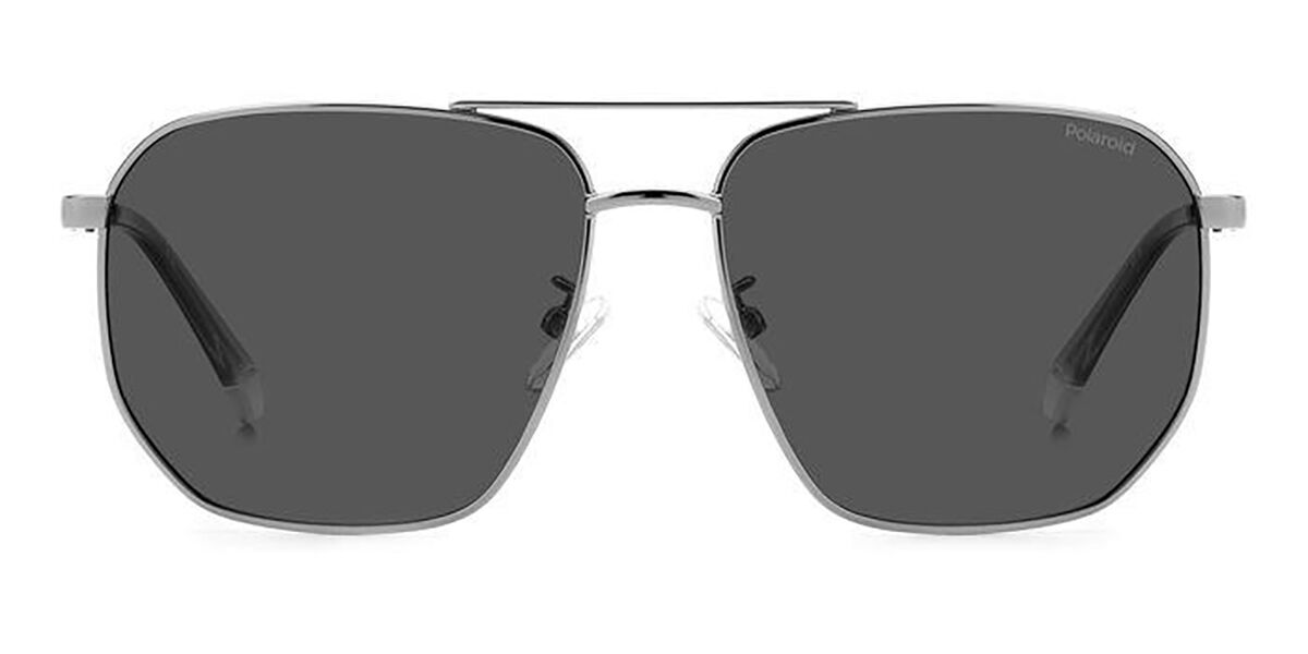 Polaroid PLD 4141/G/S/X Asian Fit Polarized KJ1/M9, Silver frame, Grey lenses