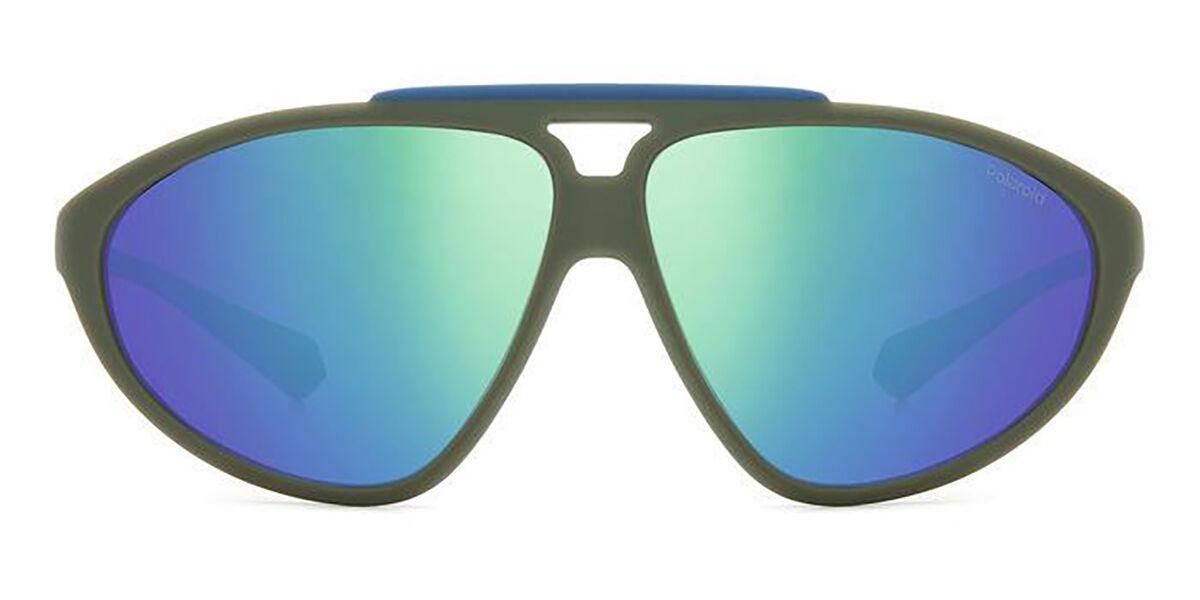 Polaroid PLD 2151/S Polarized DLD/5Z, Green frame, Blue Green Mirror lenses