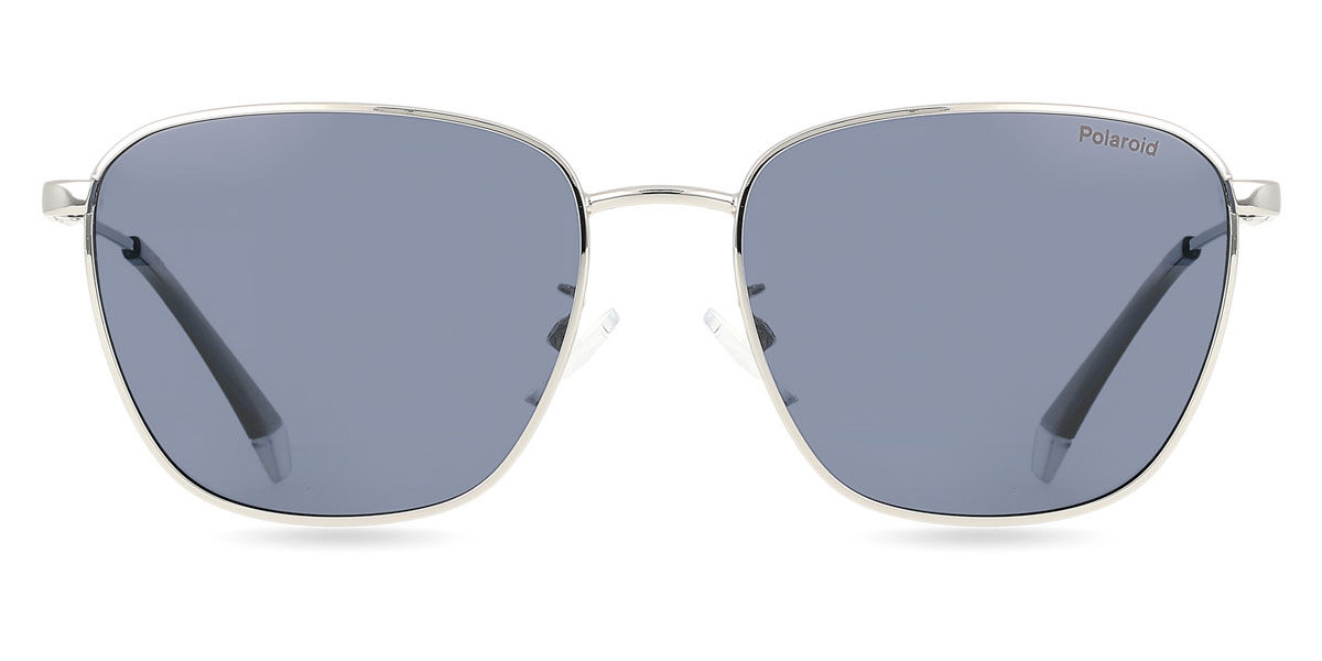 Polaroid PLD 4159/G/S/X Asian Fit Polarized 010/C3, Silver frame, Blue lenses